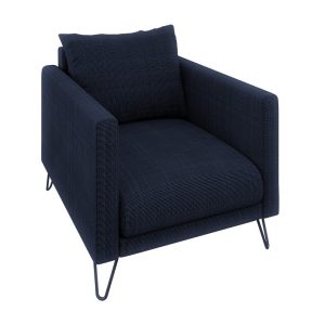 Ropez Freya fotel nogi metalowe wysokie szenil granatowy Flow 22 691615