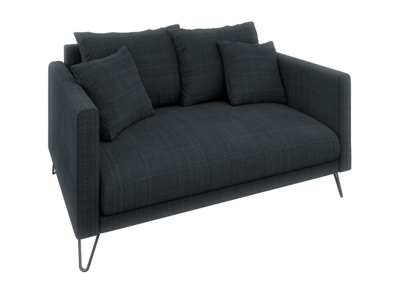 Ropez Freya sofa 2 osobowa nogi metalowe wysokie szenil grafitowy Flow 18 691593