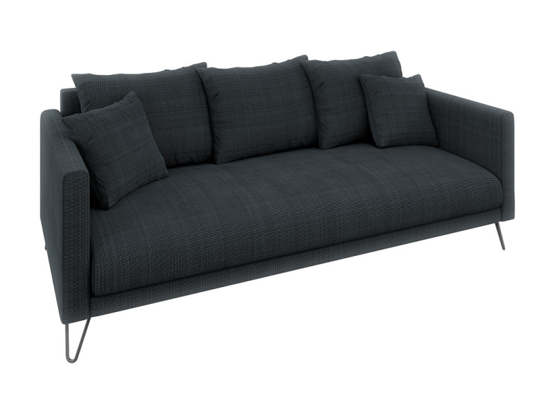 Ropez Freya sofa 3 osobowa nogi metalowe wysokie szenil grafitowy Flow 18 691499
