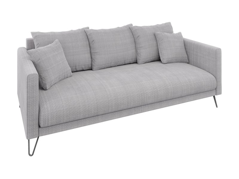 Ropez Freya sofa 3 osobowa nogi metalowe wysokie szenil srebrny Flow 16 691504