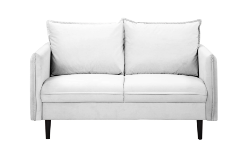 Ropez Juli sofa 2 osobowa wysokie nogi tkanina plusz biały 180796