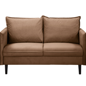 Ropez Juli sofa 2 osobowa wysokie nogi tkanina plusz brąz 180773