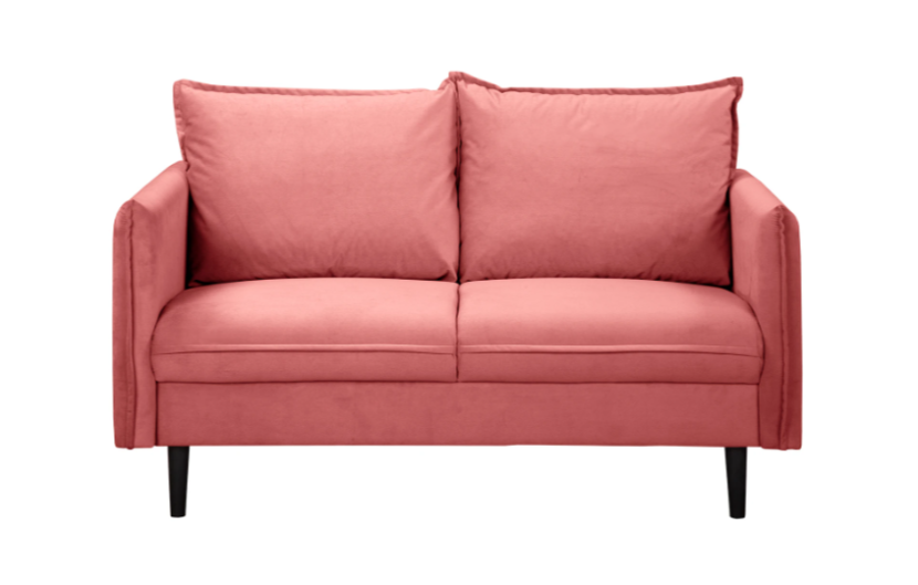 Ropez Juli sofa 2 osobowa wysokie nogi tkanina plusz różowy 180785