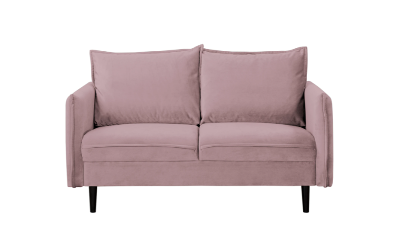 Ropez Juli sofa 2 osobowa wysokie nogi tkanina welur różowy 180775