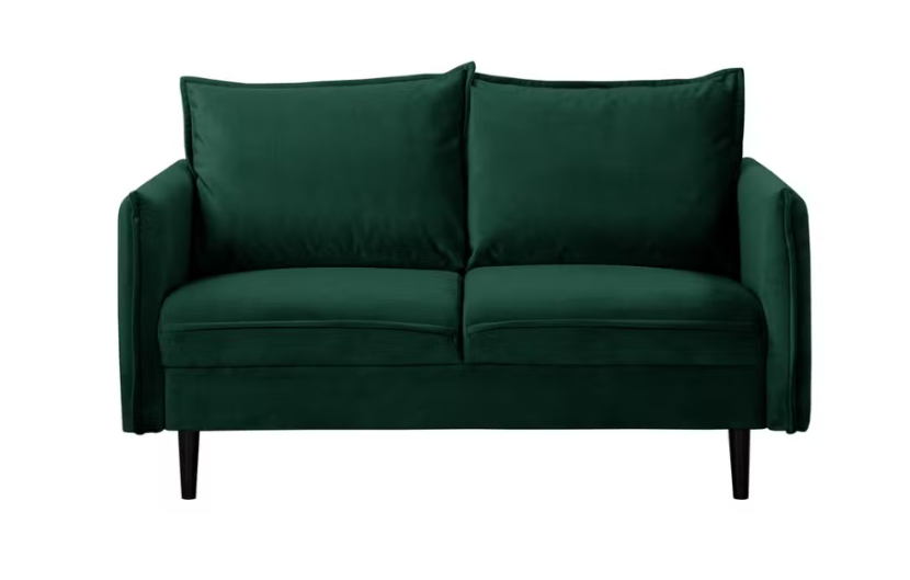 Ropez Juli sofa 2 osobowa wysokie nogi tkanina welur zielony 180782