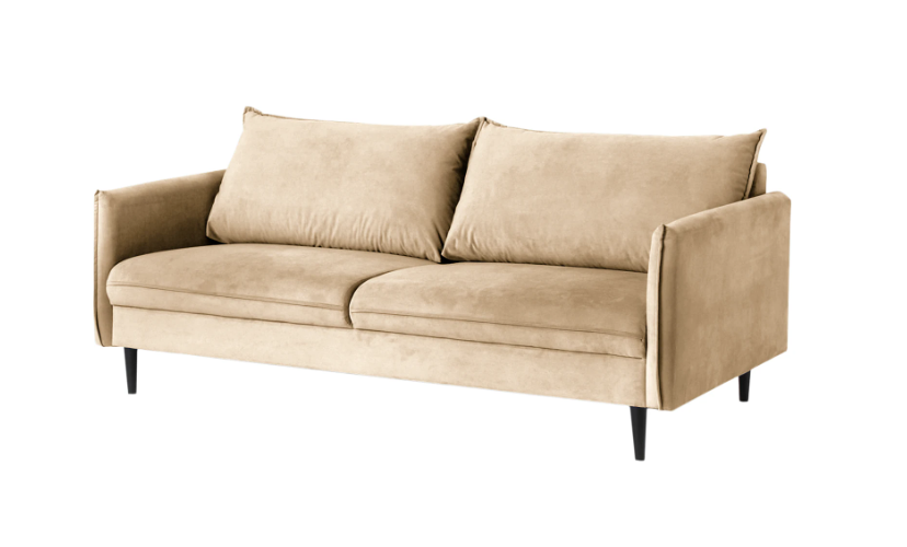 Ropez Juli sofa 3 osobowa wysokie nogi tkanina plusz beż 180790