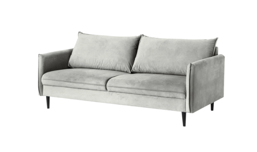 Ropez Juli sofa 3 osobowa wysokie nogi tkanina plusz szary 180794