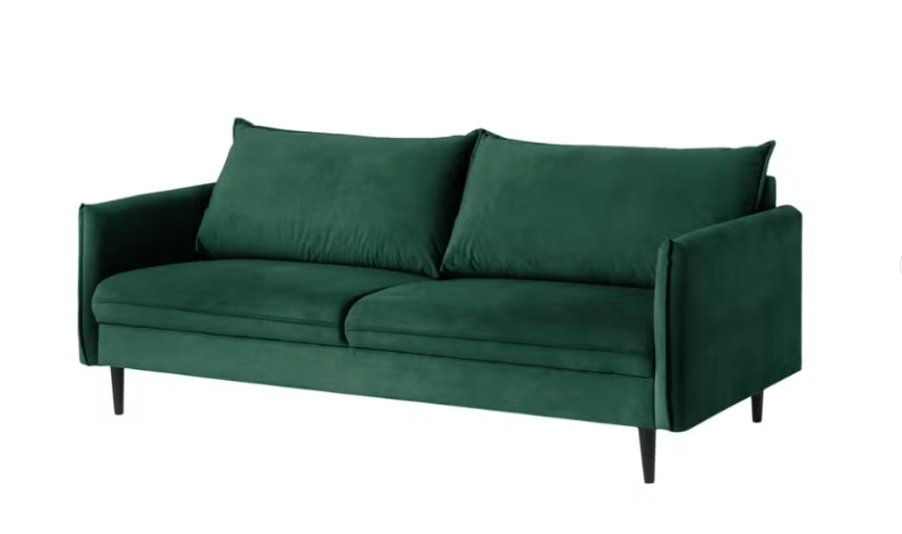 Ropez Juli sofa 3 osobowa wysokie nogi tkanina welur zielony 180793
