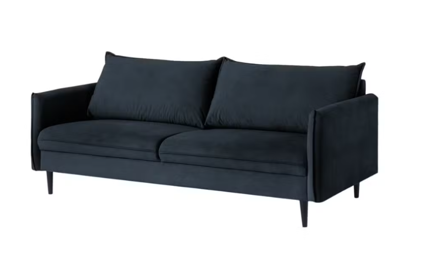 Ropez Juli sofa 3 osobowa wysokie nogi welur ciemny granat 180774