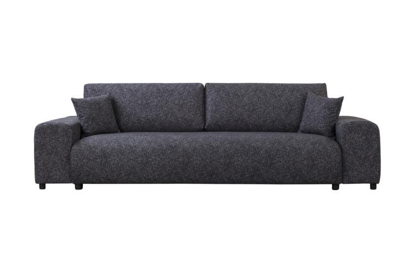 Ropez Justin duża sofa z funkcją i pojemnikiem tkanina plusz grafit Blur 20 691602