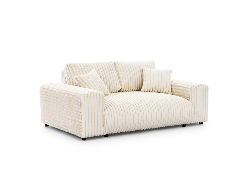 Ropez Justin sofa 2 bez funkcji tkanina dzianina futerko kremowy Vito 23 691617