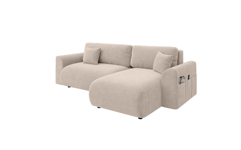 Ropez Lorine narożnik z funkcją uniwersalny szenil beżowy 266069