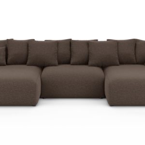 Ropez Luma Small narożnik U z funkcją spania uniwersalny szenil czekolada 762980