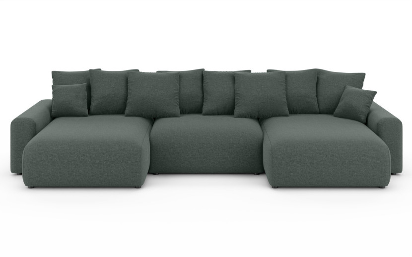 Ropez Luma Small narożnik U z funkcją spania uniwersalny szenil lazurowy 762976