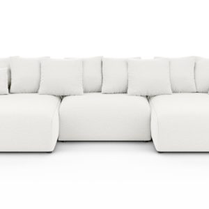 Ropez Luma Small narożnik U z funkcją spania uniwersalny szenil śmietanka 762952