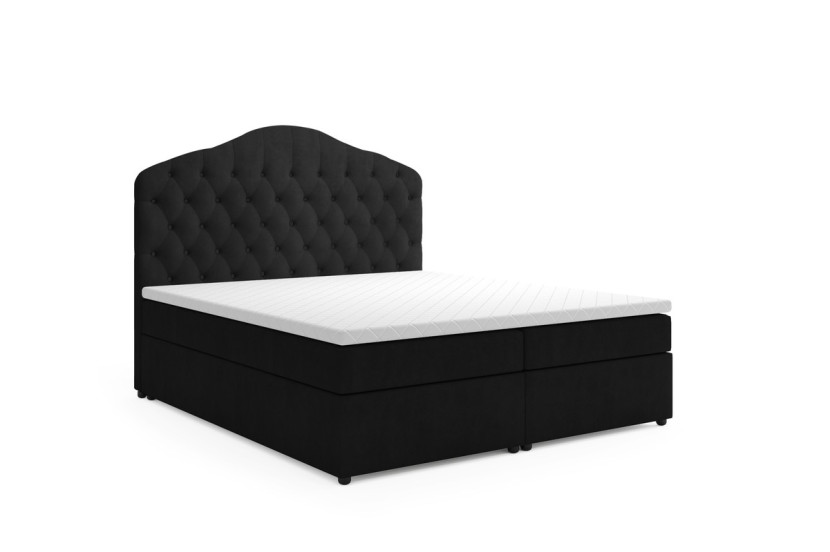 Ropez Mallorca 180x200 łóżko z topperem i pojemnikami czarny 182349