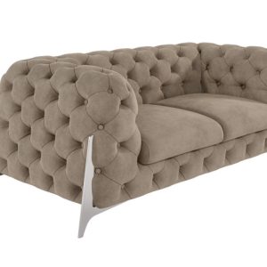 Ropez Miami sofa 2 pikowana wysokie nóżki welur beżowy 266057