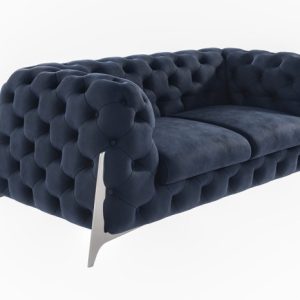 Ropez Miami sofa 2 pikowana wysokie nóżki welur granatowy 266046