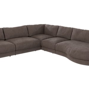 Ropez Mystic narożnik prawy 334×288 cm mikrofibra brązowy 219419 Ropez Mystic narożnik prawy 334×288 cm mikrofibra brązowy 219419