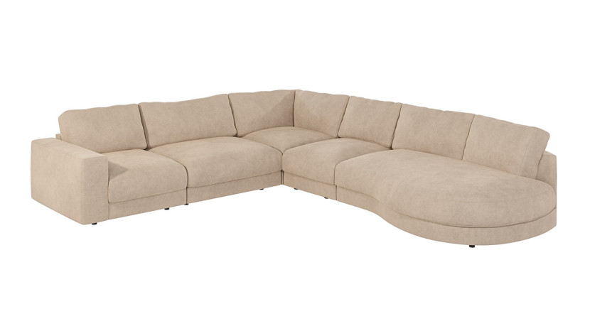 Ropez Mystic narożnik prawy 334x288 cm mikrofibra kremowy 219426