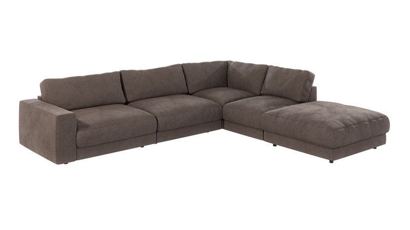 Ropez Mystic narożnik prawy + HO 318x166 cm mikrofibra brąz 219422