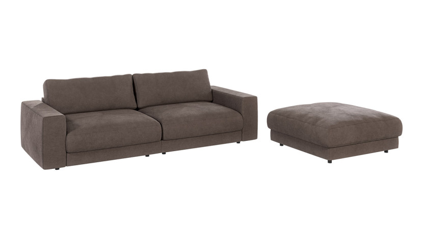 Ropez Mystic Sofa 3 os. + HO 244x96 cm mikrofibra brązowy 219417