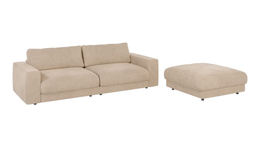 Ropez Mystic Sofa 3 os. + HO 244x96 cm mikrofibra kremowy 219413