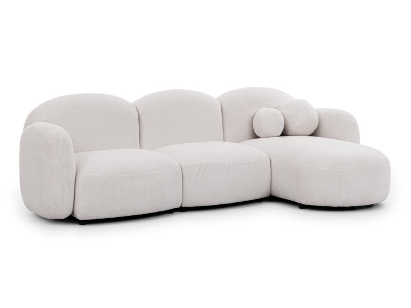 Ropez Orbit L duży narożnik bez funkcji prawy tkanina boucle biały 762930