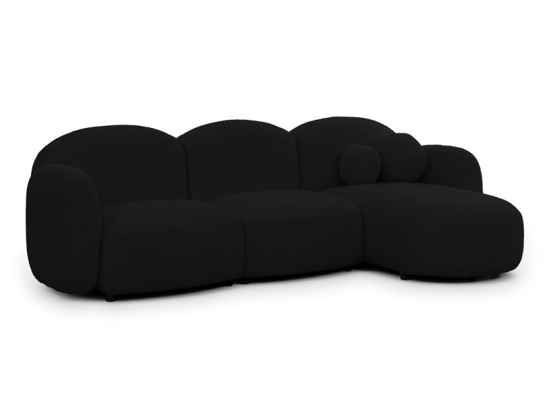 Ropez Orbit L duży narożnik bez funkcji prawy tkanina boucle czarny 762922