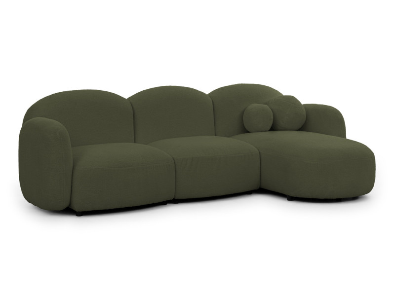 Ropez Orbit L duży narożnik bez funkcji prawy tkanina boucle zielony 762978
