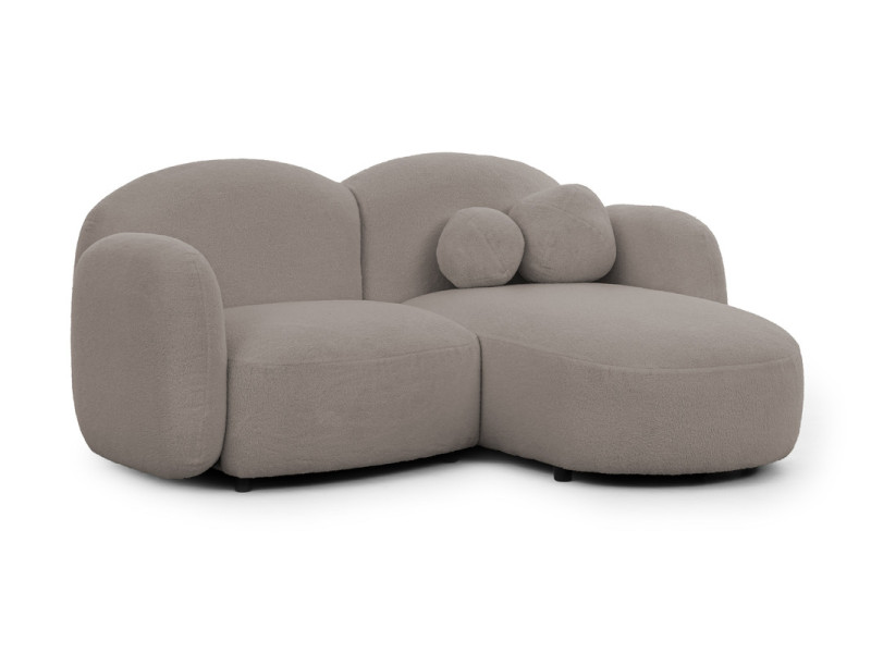 Ropez Orbit L mały narożnik bez funkcji prawy tkanina boucle jasny popiel 762951