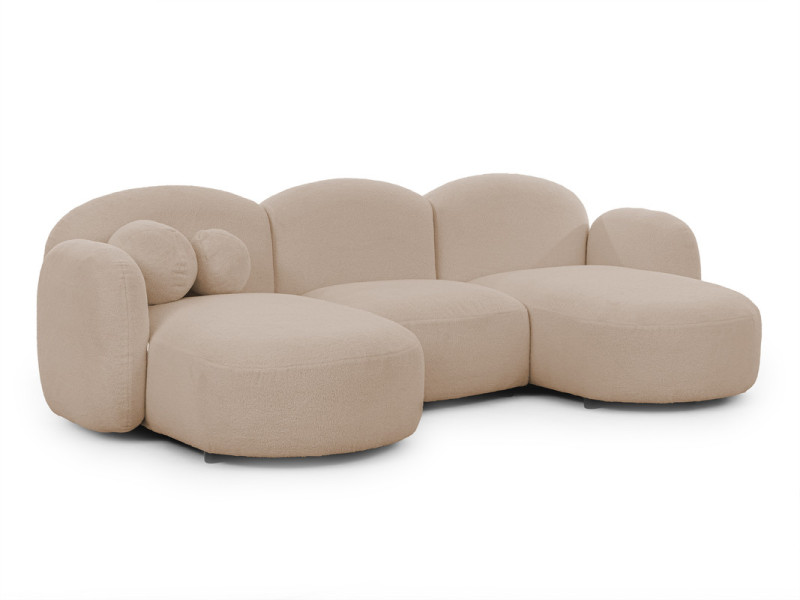 Ropez Orbit U duży narożnik bez funkcji tkanina boucle ecru 762945