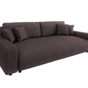 Ropez Sara duża sofa z funkcją spania i pojemnikiem sztruks brązowy 691618