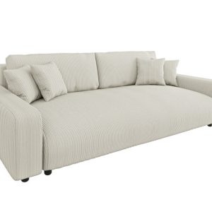 Ropez Sara duża sofa z funkcją spania i pojemnikiem sztruks kremowy 691625
