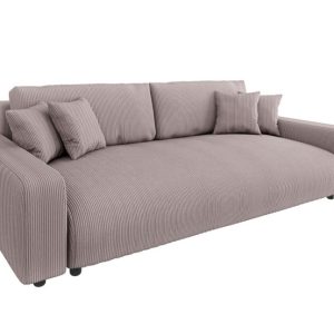 Ropez Sara duża sofa z funkcją spania i pojemnikiem sztruks różowy 691663