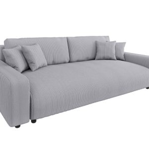Ropez Sara duża sofa z funkcją spania i pojemnikiem sztruks szary 691662