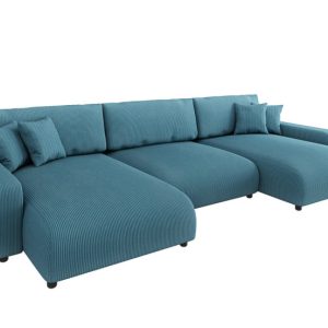 Ropez Sara duży narożnik U z funkcją spania sztruks turkus 596670 Ropez Sara duży narożnik U z funkcją spania sztruks turkus 596670