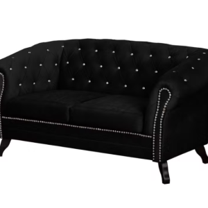 Ropez Sofa 2 Pikowana Glasgow kryształki welur czarny 249514 Ropez Sofa 2 Pikowana Glasgow kryształki welur czarny 249514