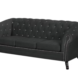 Ropez Sofa 3 Pikowana Glasgow kryształki welur szary 249517 Ropez Sofa 3 Pikowana Glasgow kryształki welur szary 249517