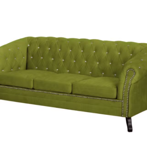 Ropez Sofa 3 Pikowana Glasgow kryształki welur zielony 249523 Ropez Sofa 3 Pikowana Glasgow kryształki welur zielony 249523