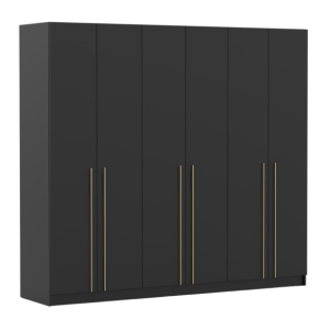 Rosa 21-Szafa 6D Czarny/Złoty 808977