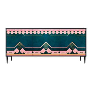 ROYAL COMPOSITION Komoda 3 drzwi Czarna-Metalowa szpilka czarna 441691 ROYAL COMPOSITION Komoda 3 drzwi Czarna-Metalowa szpilka czarna 441691