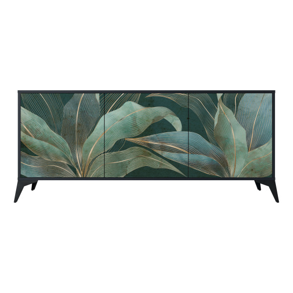 ROYAL GREEN Komoda 3 drzwi Czarna-Metalowa gwiazdka czarna 441417