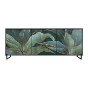 ROYAL GREEN Komoda 3 drzwi Czarna-Metalowa ramka czarna 441384 ROYAL GREEN Komoda 3 drzwi Czarna-Metalowa ramka czarna 441384