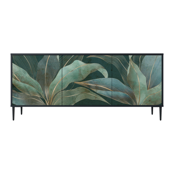 ROYAL GREEN Komoda 3 drzwi Czarna-Metalowa szpilka czarna 441441