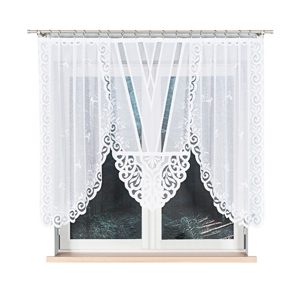 ROZALIA - Firanka gotowa żakardowa z podcięciem na dole - 250x140 cm 774692