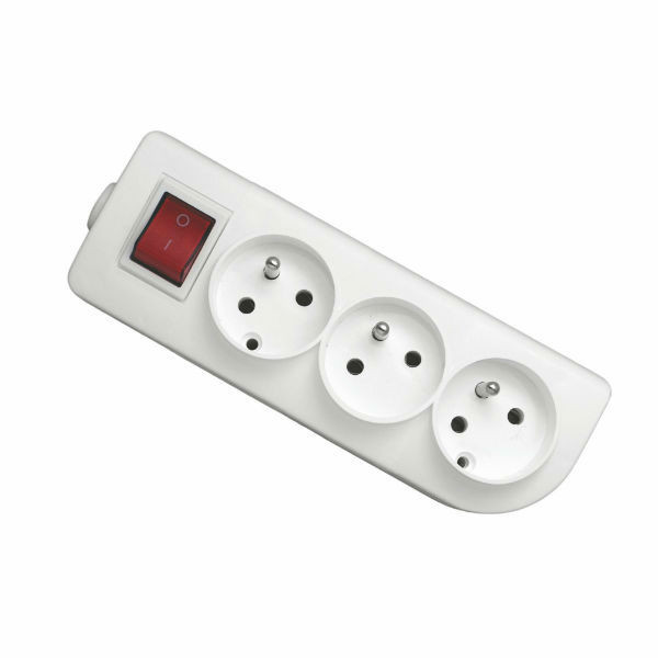 Rozgałęźnik do przedłużacza z wyłącznikiem 3-gniazda z biały GN-30W 1031319