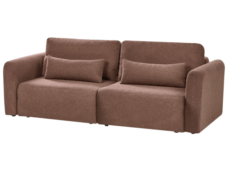 Rozkładana sofa 3 osobowa z funkcją spania brązowa 816145