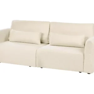 Rozkładana sofa 3 osobowa z funkcją spania złamana biel 816156 Rozkładana sofa 3 osobowa z funkcją spania złamana biel 816156