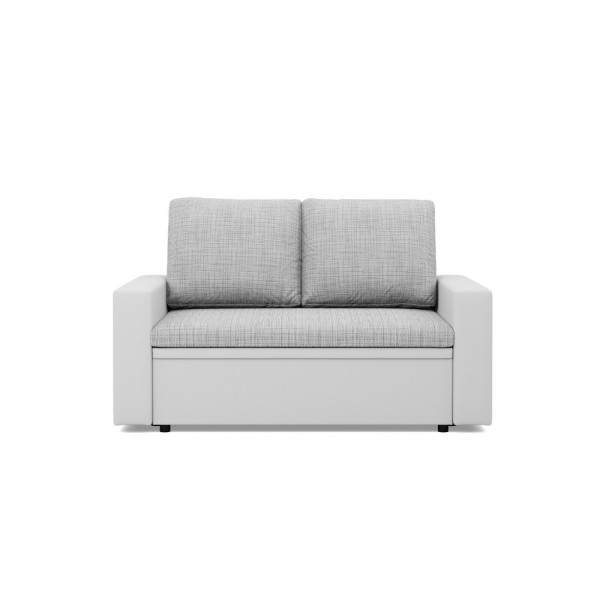 Rozkładana sofa, CAPERO, ekoskóra, 148x87x90 cm, biały, szary | TYLETEGOTU 772869